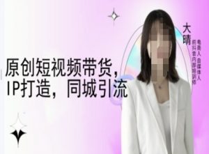 原创短视频带货，IP打造，同城引流-大晴自媒体教程-遨游资源库