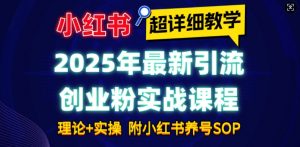 2025年最新小红书引流创业粉实战课程【超详细教学】小白轻松上手，月入1W+，附小红书养号SOP-遨游资源库