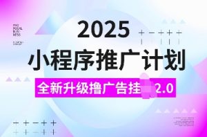 2025小程序推广计划，全新升级撸广告挂JI2.0玩法，日入多张，小白可做【揭秘】-遨游资源库