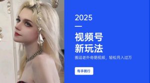 搬运老外奇葩视频，撸视频号分成计划收益，每天只需一小时，新手小白轻松月入过W-遨游资源库