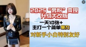 2025男粉变现全新玩法升级，日入上千简简单单，小白可轻松上手-遨游资源库