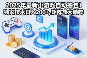 2025年最新小游戏自动撸包!独家技术日入2张+,矩阵放大躺賺【揭秘】-遨游资源库