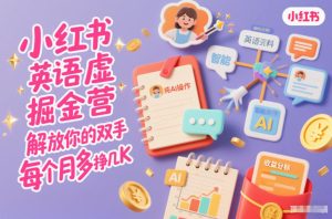 小红书英语虚拟资料掘金营,纯AI操作,解放你的双手,每个月多挣几K-遨游资源库