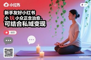 新手友好小红书小众正念治愈，玩法简单，可结合私域变现-遨游资源库
