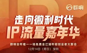 2025ip嘉年华万人12月14深圳线下课，走向微利时代，IP流量嘉年华，实操性极强的商业干货课-遨游资源库
