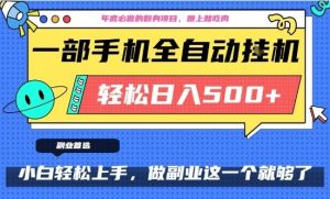 年底必做翻身项目，只需一部手机，每天操作十几分钟，轻松日入500+【揭秘】-遨游资源库