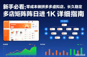 新手必看：零成本做拼多多虚拟店，长久稳定，多店矩阵日进1K详细指南【揭秘】-遨游资源库