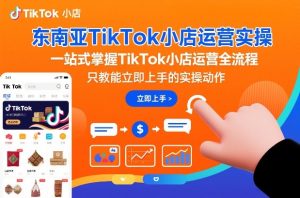 东南亚TikTok小店运营实操，一站式掌握TikTok小店运营全流程，只教能立即上手的实操动作-遨游资源库