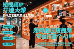 短视频ip打造大课，实体店老板玩转线上攻略-遨游资源库