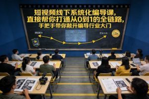 短视频线下系统化编导课，直接帮你打通从0到1的全链路，手把手带你敲开编导行业大门-遨游资源库