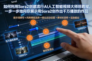 如何利用Sora2创建流行AI人工智能视频大师班，一步一步地向你展示用Sora2创作出千万播放的作品-遨游资源库