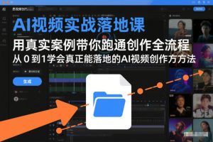 AI视频实战落地课,用真实案例带你跑通创作全流程,从0到1学会真正能落地的AI视频创作方法-遨游资源库