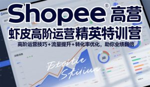 Shopee虾皮高阶运营精英特训营，高阶运营技巧+流量提升+转化率优化，助你业绩翻倍-遨游资源库