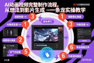 AI动画视频完整制作流程，从想法到影片生成一条龙实操教学-遨游资源库