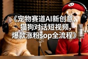 宠物赛道AI新创意，猫狗对话短视频，爆款涨粉sop全流程-遨游资源库