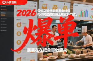 2026餐饮店铺外卖商家必修课,帮你彻底搞懂线上运营的门道,实实在在把单量做起来-遨游资源库