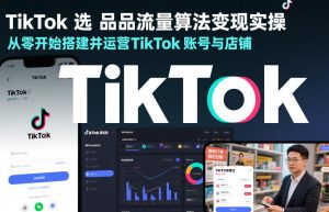 TikTok选品流量算法变现实操，从零开始搭建并运营TikTok账号与店铺-遨游资源库