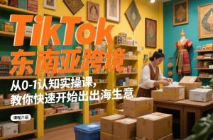 TikTok东南亚跨境从0-1认知实操课,教你快速开始出海生意-遨游资源库