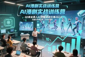 AI漫剧实战训练营，3D商业真人AI短剧漫剧引爆2026，流量红利期已至，入场正当时-遨游资源库