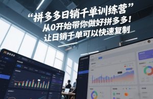 拼多多日销千单训练营，从0开始带你做好拼多多，让日销千单可以快速复制(更新26年1月)-遨游资源库