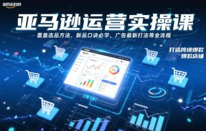 亚马逊运营实操课，覆盖选品方法、新品口诀必学、广告最新打法等全流程，打造跨境爆款店铺-遨游资源库