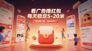 看广告撸红包，每天稳定5-20米，无任何门槛，适合任何人-遨游资源库