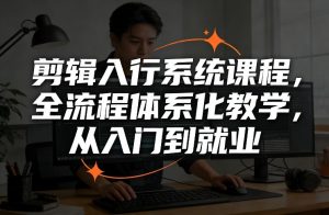 剪辑入行系统课程，全流程体系化教学，从入门到就业-遨游资源库