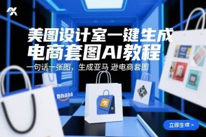美图设计室一键生成电商套图AI教程，一句话一张图，生成亚马逊电商套图-遨游资源库