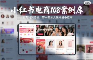 小红书电商108案例库,百W利润分析,带一部分人先冲进小红书【文档】-遨游资源库