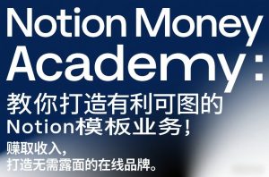 Notion Money Academy:教你打造有利可图的Notion模板业务,賺取收入,打造无需露面的在线品牌-遨游资源库