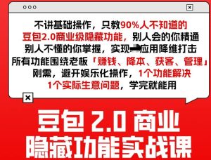豆包2.0商业隐藏功能实战课2026,1个功能解决1个实际生意问题,学完就能用-遨游资源库