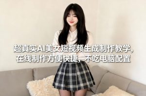 超真实AI美女短视频生成制作教学，在线制作方便快捷，不吃电脑配置，快速起号涨粉-遨游资源库