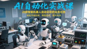 AI自动化实战课:20款智能机器人自动化您的业务任务,轻松节省时间,降低成本,提升利润-遨游资源库