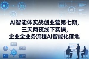 AI智能体实战创业营第七期,三天两夜线下实操,企业全业务流程AI智能化落地(26年1月20-22号)-遨游资源库