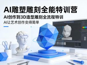 AI雕塑雕刻全能特训营，AI创作到3D造型雕刻全流程特训，AI让艺术创作变得简单-遨游资源库