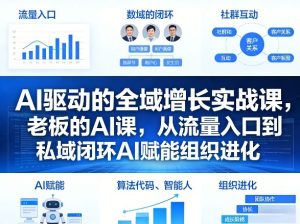 AI驱动的全域增长实战课，老板的AI课，从流量入口到私域闭环AI赋能组织进化（26年3月12-14日）-遨游资源库