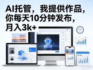 公众号AI托管，我提供作品，你每天10分钟发布，月入3k+【揭秘】-遨游资源库