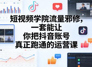 短视频学院流量邪修,一套能让你把抖音账号真正跑通的运营课-遨游资源库