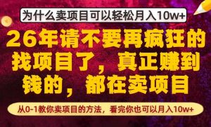 为什么真正賺到钱的都在卖项目,从0-1教你卖项目的方法,看完你也可以月入10w+【揭秘】-遨游资源库