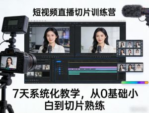 短视频直播切片训练营，7天系统化教学，从0基础小白到切片熟练-遨游资源库
