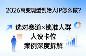 2026高变现型创始人IP怎么做?选对赛道×锁准人群×人设卡位×案例深度拆解-遨游资源库