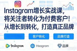 Instagram增长实战课，将关注者转化为付费客户！从增长到转化，打造真正品牌（双语字幕）-遨游资源库