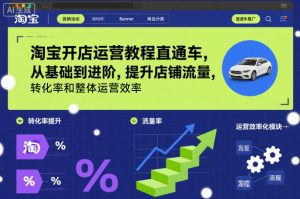 淘宝开店运营教程直通车，从基础到进阶，提升店铺流量，转化率和整体运营效率（更新26年3月）-遨游资源库