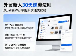 外贸新人30天逆袭法则，教你从0到百W订单的实战通关秘籍-遨游资源库