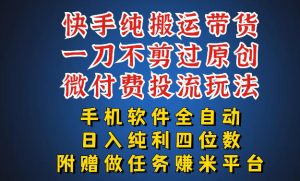 最新黑科技快手搬运带货方法，手机就能操作，轻松带你日入四位数【揭秘】-遨游资源库