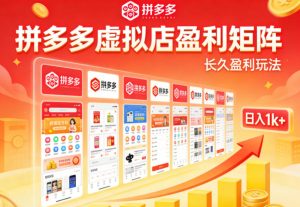 实测可落地!拼多多虚拟店长久盈利玩法,矩阵放大收益,日入1k+不难【揭秘】-遨游资源库