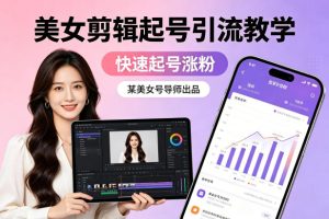 某美女号导师出品：美女剪辑起号引流教学，快速起号涨粉-遨游资源库