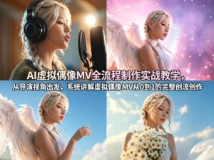 AI虚拟偶像MV全流程制作实战教学，从导演视角出发，系统讲解虚拟偶像MV从0到1的完整创作流程-遨游资源库