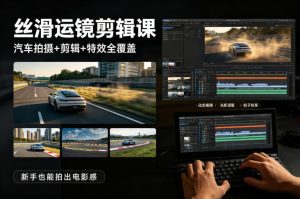 大叔丝滑运镜剪辑课，汽车拍摄+剪辑+特效全覆盖，新手也能拍出电影感-遨游资源库