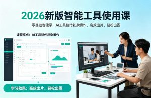 2026新版智能工具使用课，零基础也能学，用AI工具替代复杂操作，高效出片、轻松出圈-遨游资源库